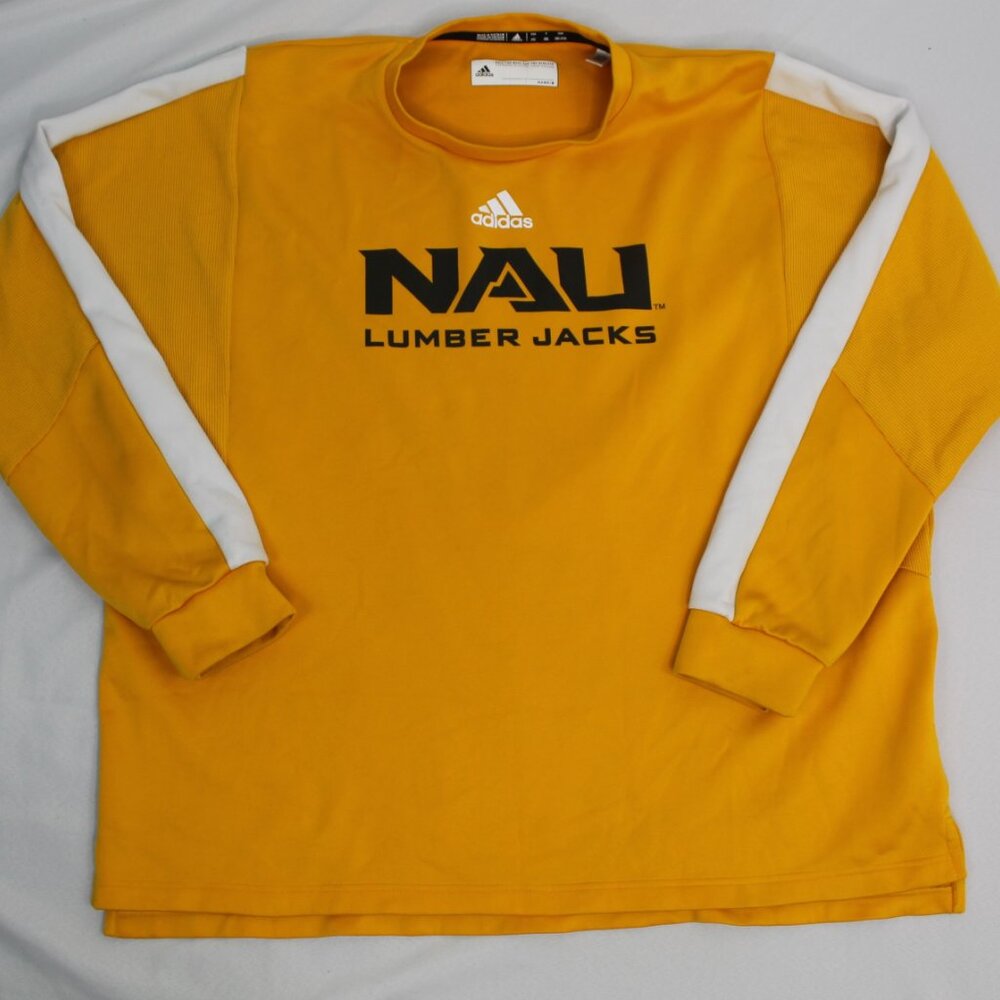 North Arizona Lumberjacks Adidas Long Sleeve Sweatshirt Gold Mens 2XL